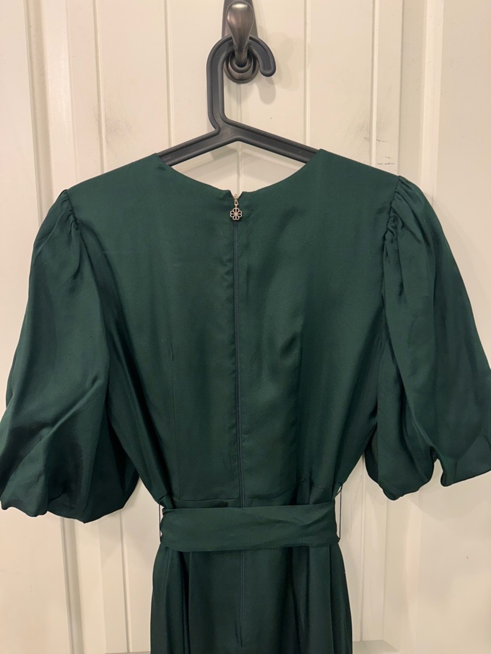 Kate Spade Matinee Silk Blend Dress 2 Emerald Green Midi Elegant Romantic Chic - Picture 7 of 8